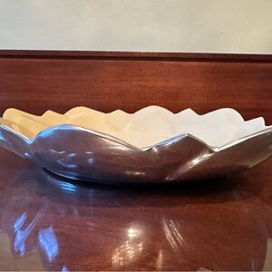 Silver and Cream Decorative Bowl